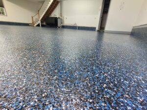 3 Car Garage Epoxy Flake Flooring- Sanford, ME - Charlotte ¼_ flake.jpg-min