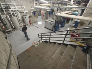 4,000 sq ft of shop floor in this mechanical room in Massachusetts-min