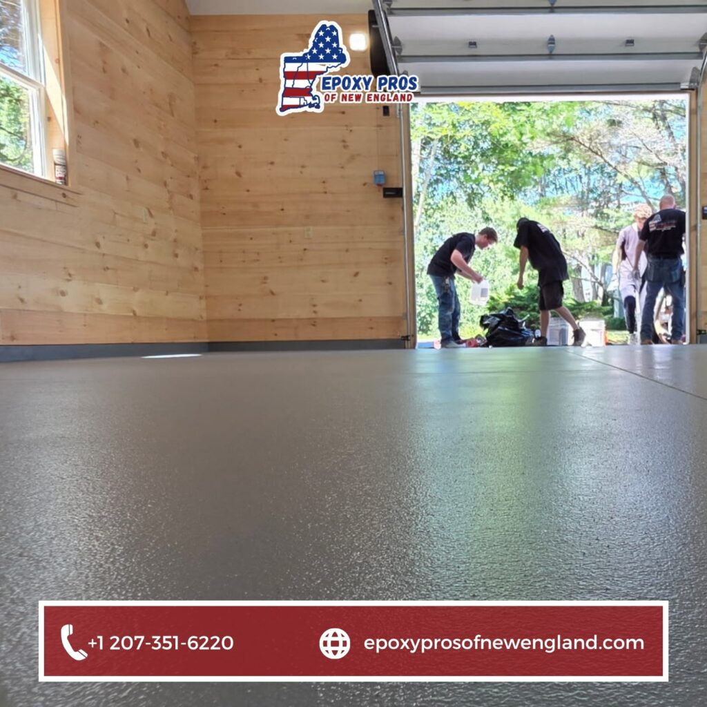650 sq ft garage solid color epoxy kennebunkport, me (3) min
